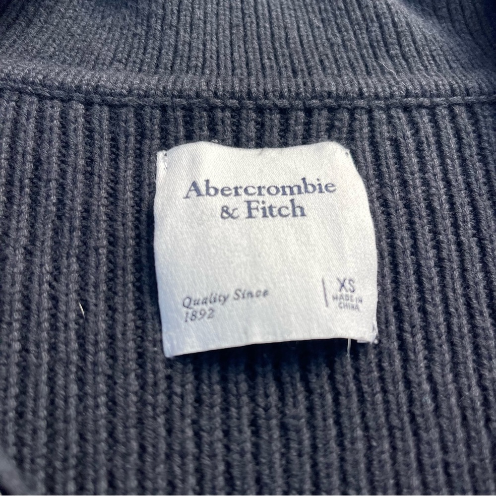 Abercrombie & Fitch Black Zip-Up Ribbed Sweater - Picture 6 of 7